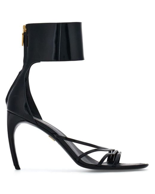 Ferragamo Black Curved-heel Sandals