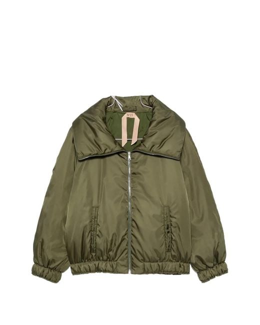 N°21 Green Zip-Fastening Padded Jacket