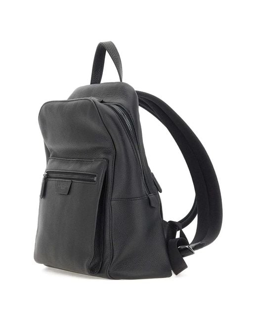 Gianni Chiarini Black Florence Zip Leather Backpack