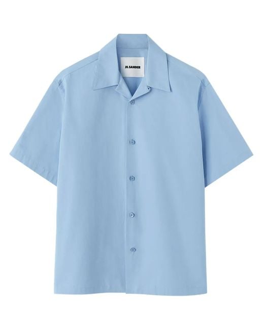 Jil Sander Blue Cotton Poplin Shirt for men