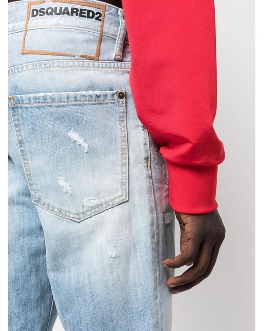 DSquared² Blue Low-Rise Slim-Fit Jeans for men