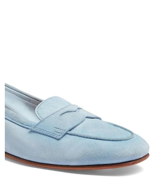 Santoni Blue Carla Suede Loafers