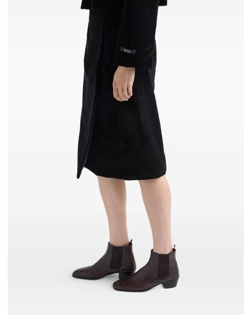 Prada Midi-Rok Met Knopen in het Black