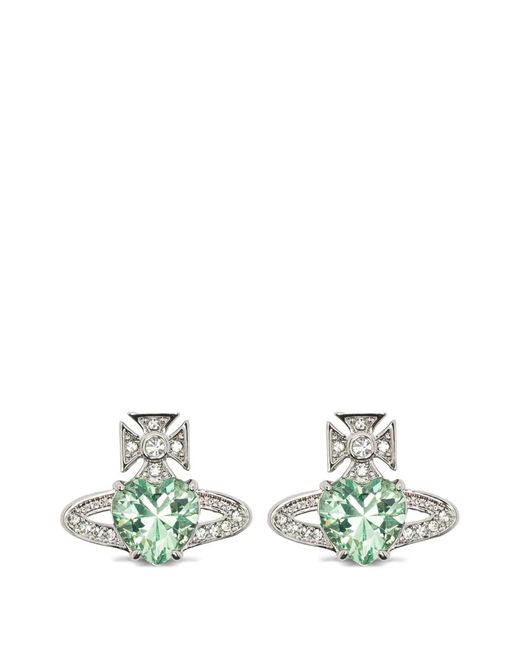 Vivienne Westwood White Ariella Orb Earrings