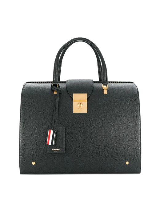 Thom Browne Black Pebble Grain Mr. Thom Bag