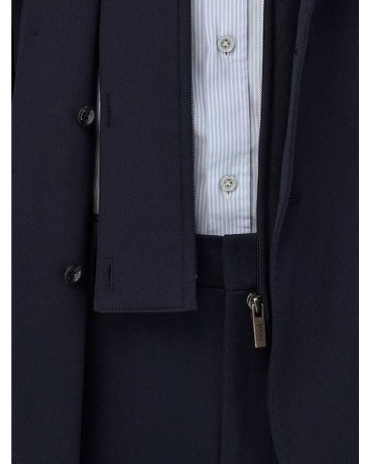 Blazer Con Applicazione di Boggi in Blue da Uomo