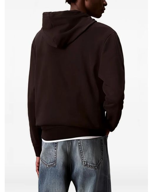 Calvin Klein Black Logo-Patch Hoodie for men