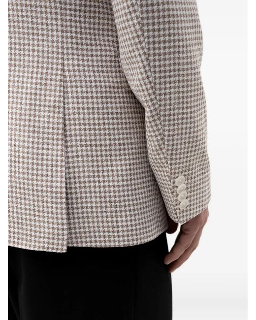 Boss White Houndstooth-Pattern Blazer for men