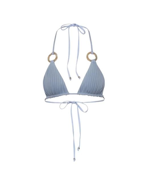 Baobab Blue Kaia Ring-Detail Bikini Top