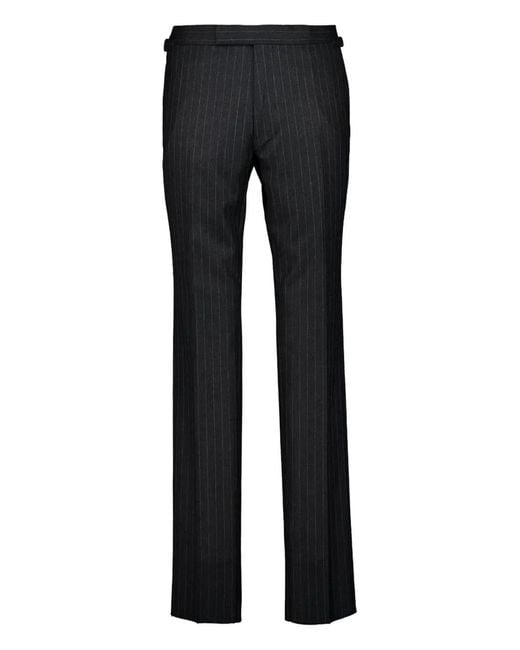 Tom Ford Black Pinstripe Tailored Trousers for men