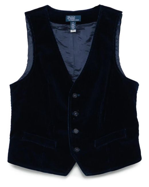 Polo Ralph Lauren Blue Weste Aus Cord