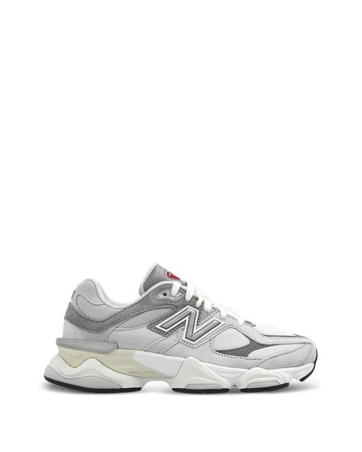 New Balance White U9060 Logo-Patch Sneakers