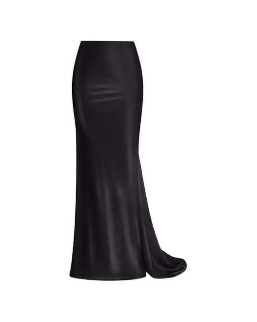 ALEXIA & ANTONIA Black Bias-Cut Maxi Skirt