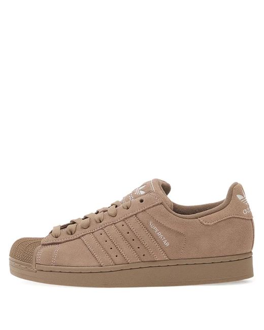 Adidas Brown Superstar Ii Signature Three Stripe Detail Trainers for men