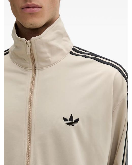Adidas Natural Firebird Track Logo-Embroidered Sweatshirt for men