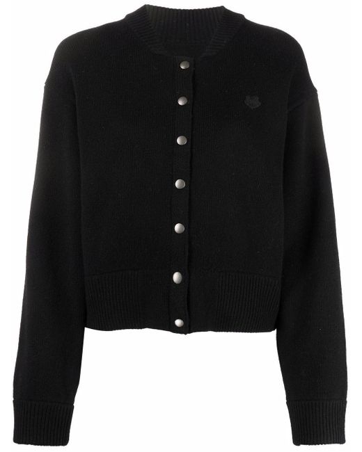 KENZO Wool Reversible Tiger-knti Cardigan in Black - Lyst