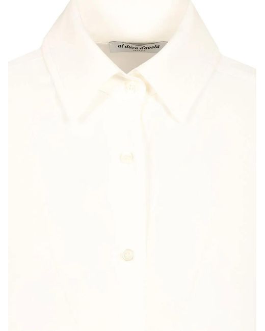 Al Duca D'aosta White Crepe-Texture Shirt