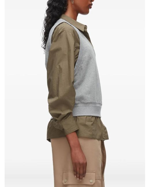 3.1 Phillip Lim Gray V-Neck Sleeveless Layered Vest