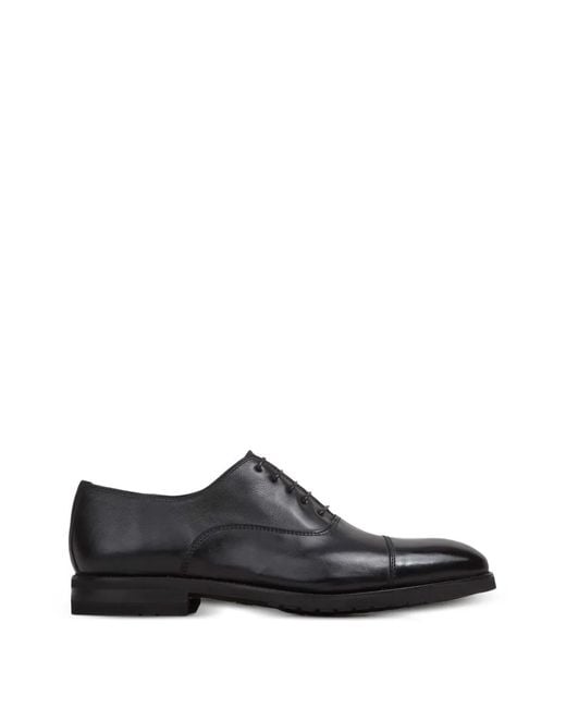 Bontoni Black Savoia Leather Shoes for men