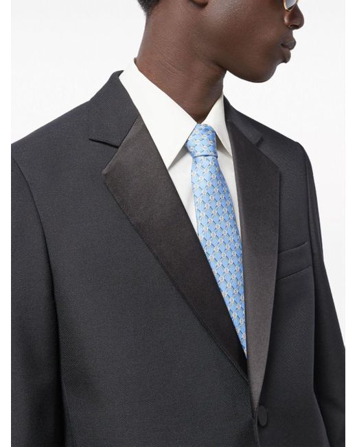 Corbata con motivo Interlocking G Gucci de hombre de color Blue