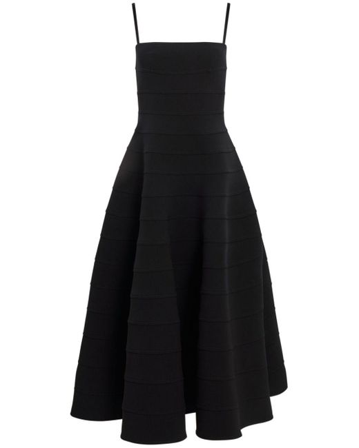 Altuzarra Black Connie A-line Panelled Dress
