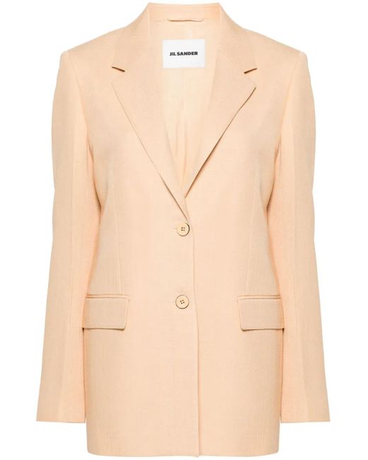 Jil Sander Natural Blazer À Simple Boutonnage