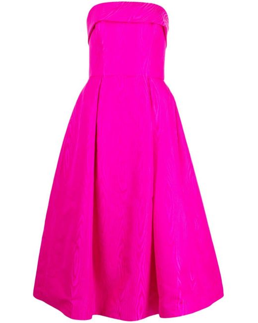 Robe mi-longue plissée Amsale en coloris Pink