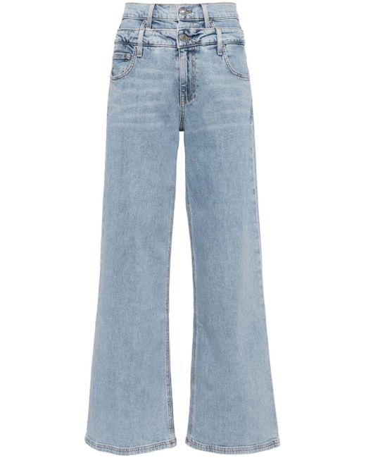 Jonathan Simkhai Blue Wide-leg Double Waistband Jeans