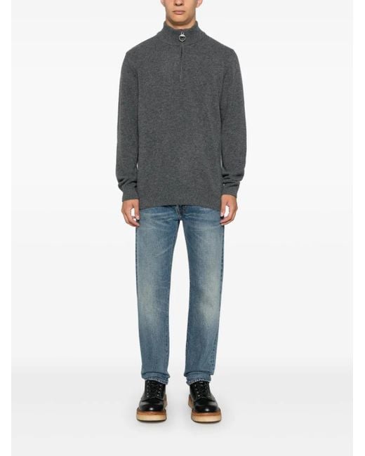 Barbour Gray Wool Sweater for men