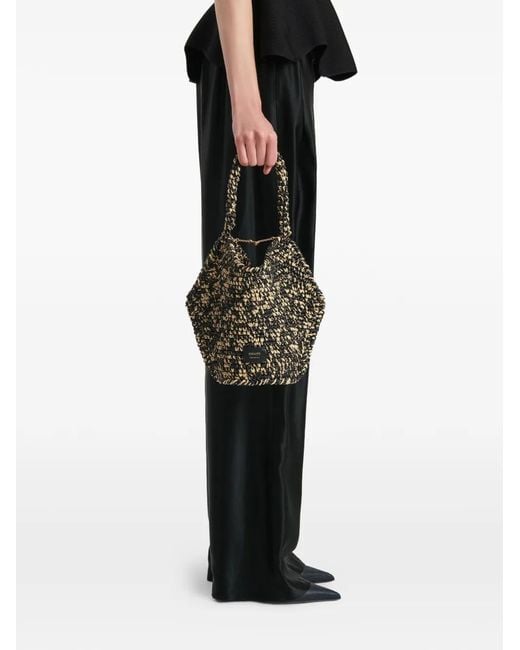 Khaite Black Lotus Logo-Patch Tote Bag