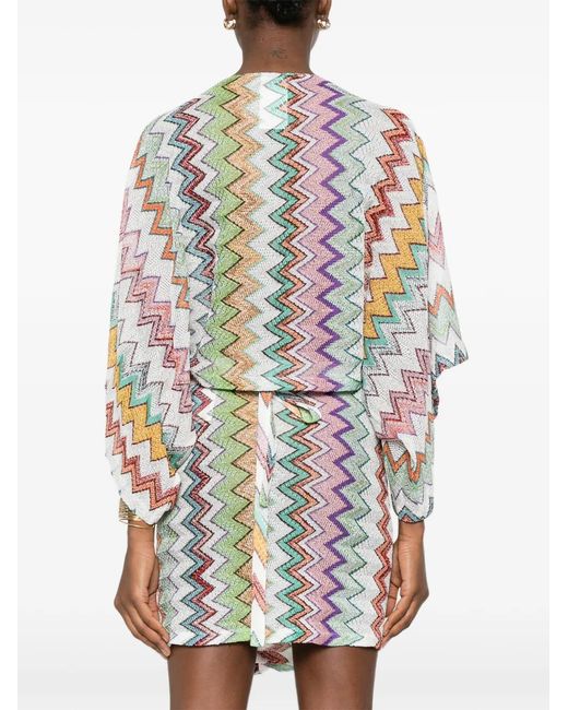 Blusa Con Motivo En Zigzag Missoni de color White