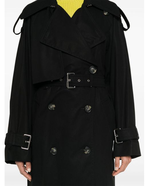 Sportmax Black Double-breasted Trench Coat