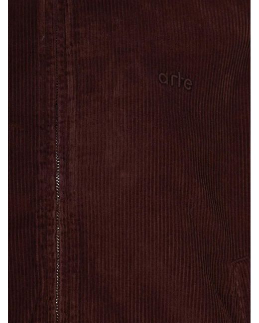 Arte' Purple Corduroy Zip Jacket for men