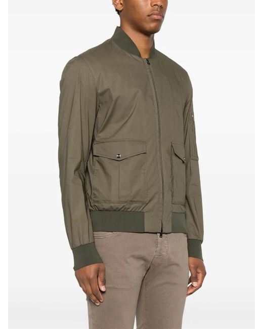 Herno Green Lightweight Bomber Jacket for men