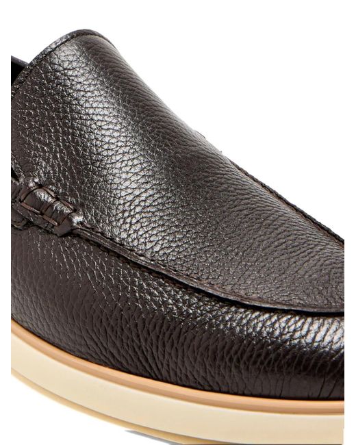 Magnanni Shoes Brown Leather Slip-On Shoes for men