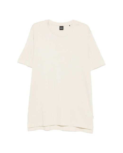 Boss White Crew-Neck T-Shirt for men