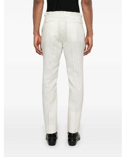 Tom Ford White Striped Trousers for men