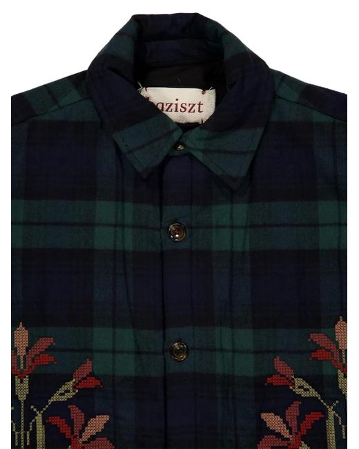 BAZISZT Blue Masin Cotton Overshirt for men