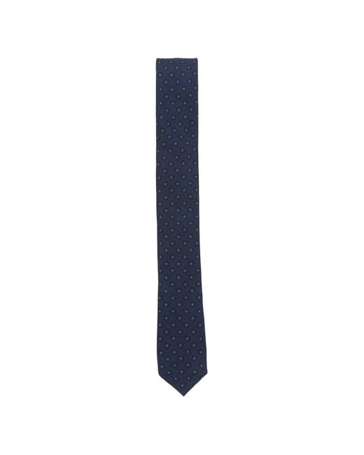 Eleventy Blue Geometric-Pattern Silk Tie for men