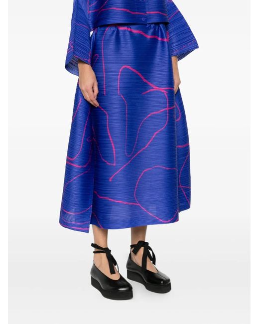 Pleats Please Issey Miyake Blue Pleated Skirt