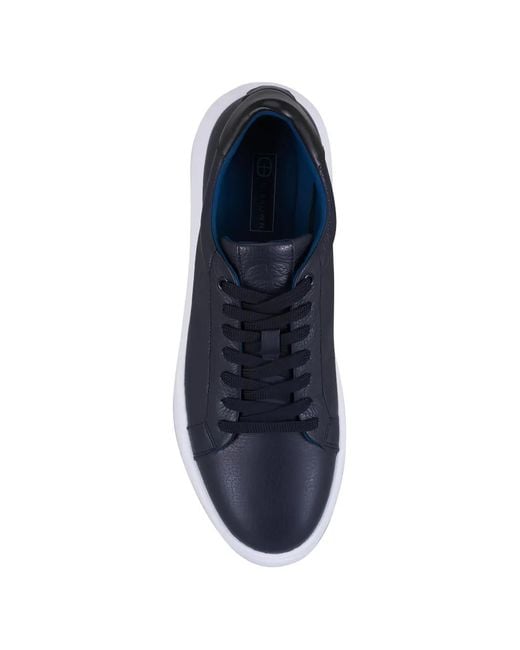 G. Brown Shoes Blue Leather Sneakers for men