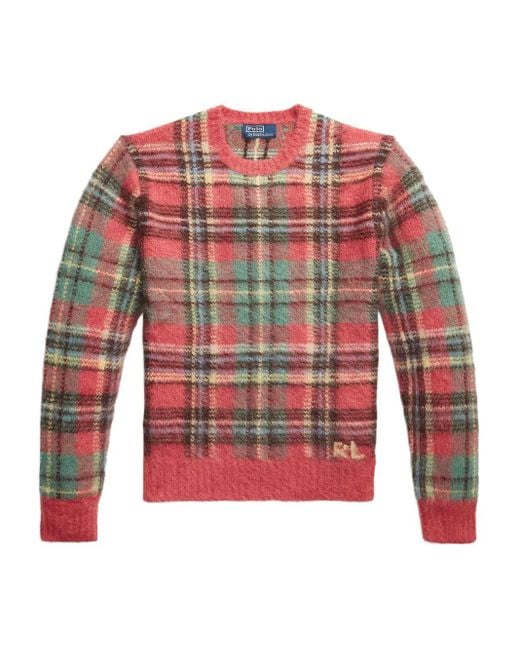 Polo Ralph Lauren Men's Red Plaid Long-Sleeve Sweater - Main Image