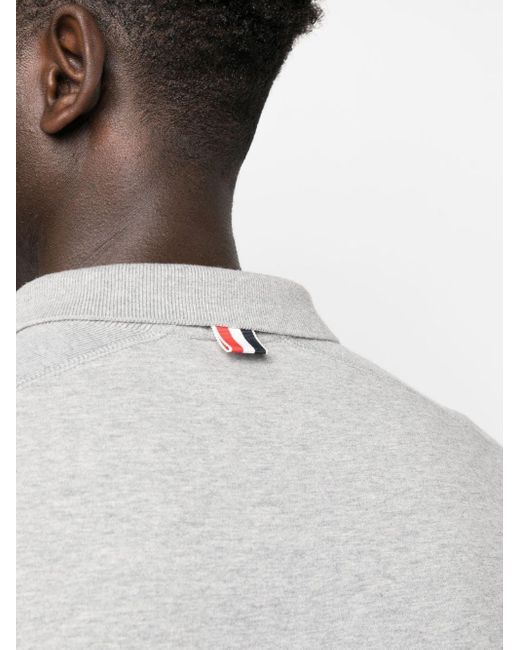 Thom Browne White 4-bar Stripe Polo Shirt for men