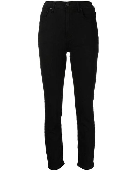Citizens of Humanity Black High-Waisted Vintage Slim-Cut Jeans
