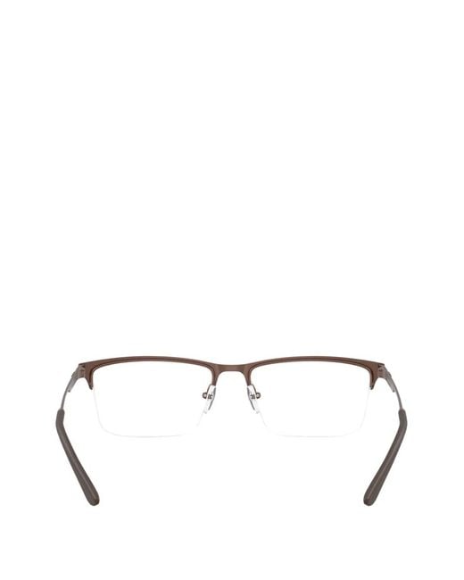 Emporio Armani White Rectangle-Frame Glasses for men