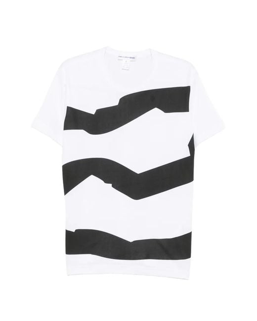 Comme des Garçons White Graphic-Print Cotton T-Shirt for men