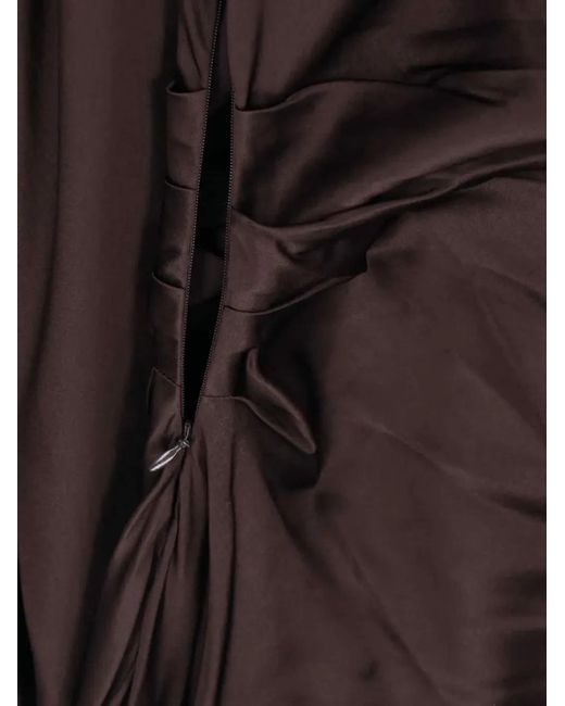 Staud Purple Phare Midi Dress With Ruffles