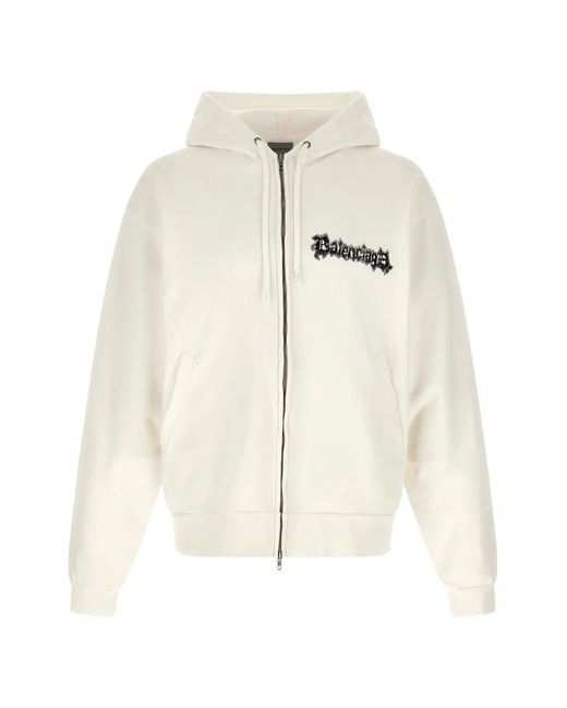【けん】BALENCIAGA ホワイト パーカー Balenciaga メンズ ホワイト グラフィック ジップパーカー 【公式通販】