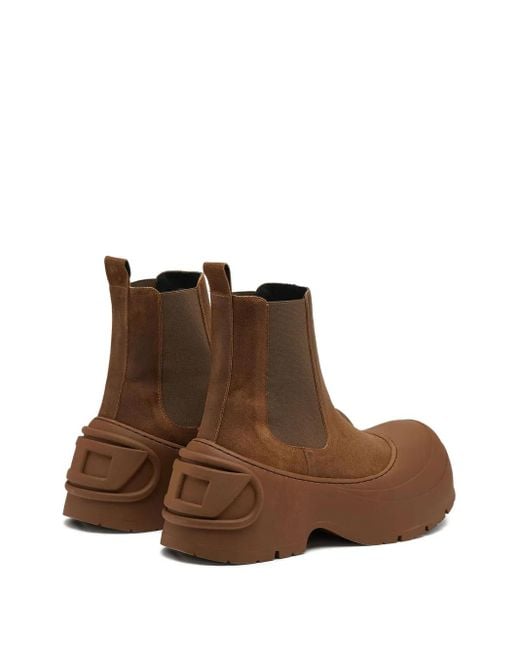 DIESEL Brown D-Donald Ankle Boots for men