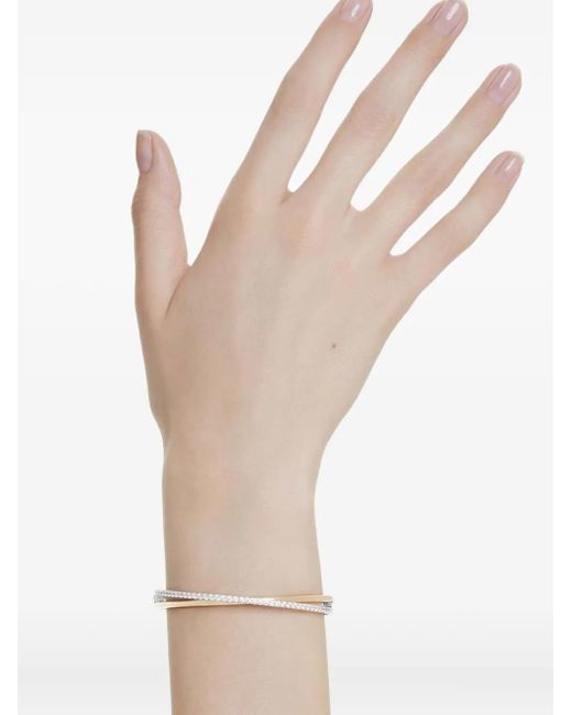 Swarovski White Hyperbola Double-Row Crystal-Embellished Bracelet